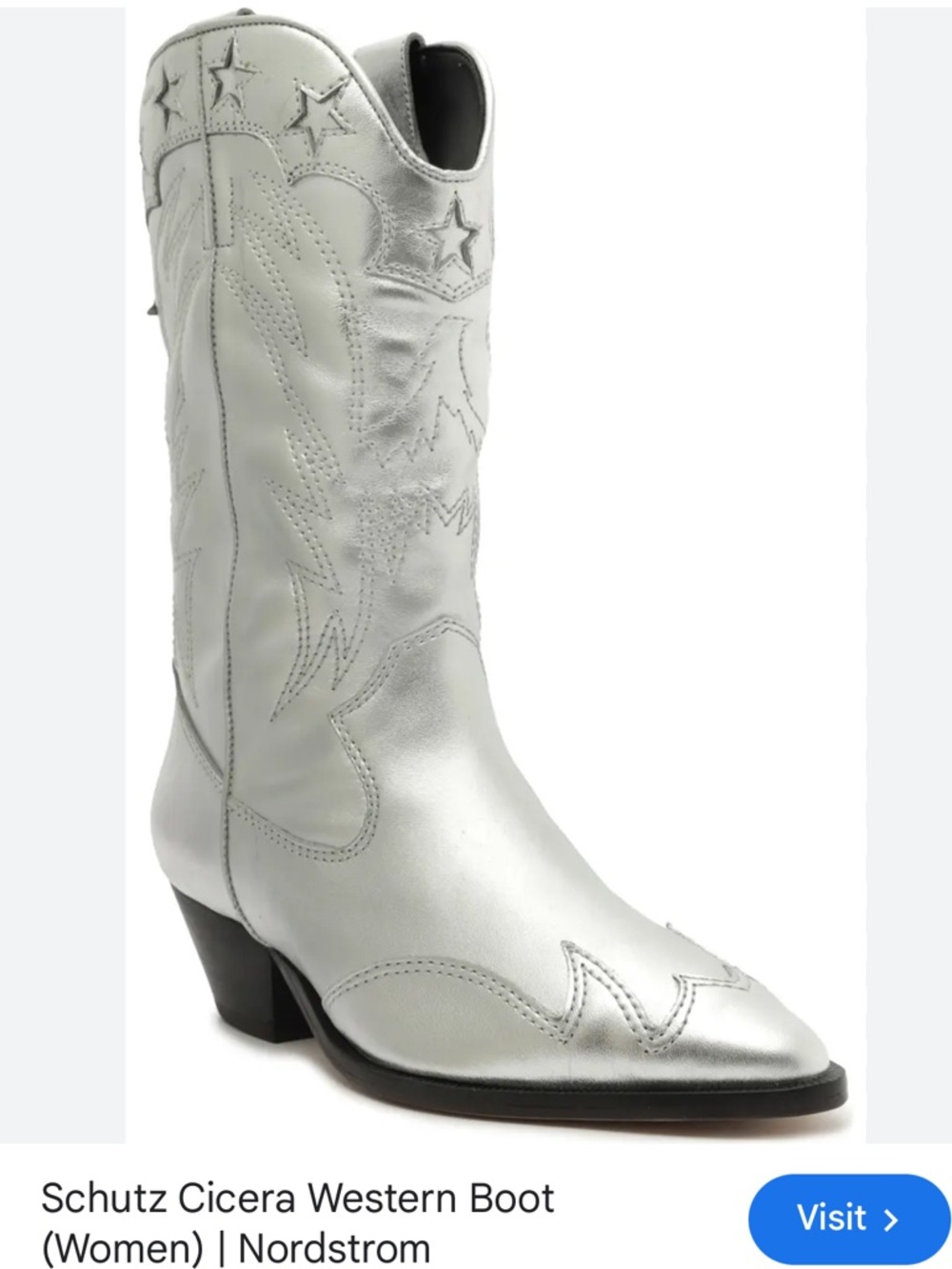 Schutz Silver Western Boot